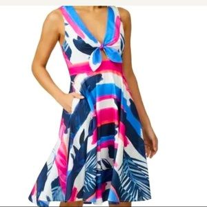 Slate & Willow Blue, Pink and White Dress